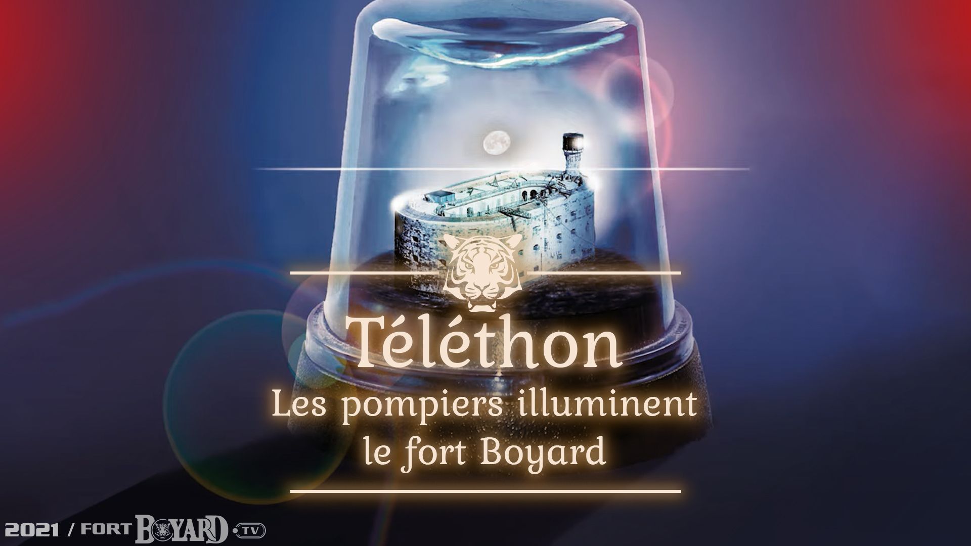 Les pompiers illuminent le fort Boyard pour le Téléthon