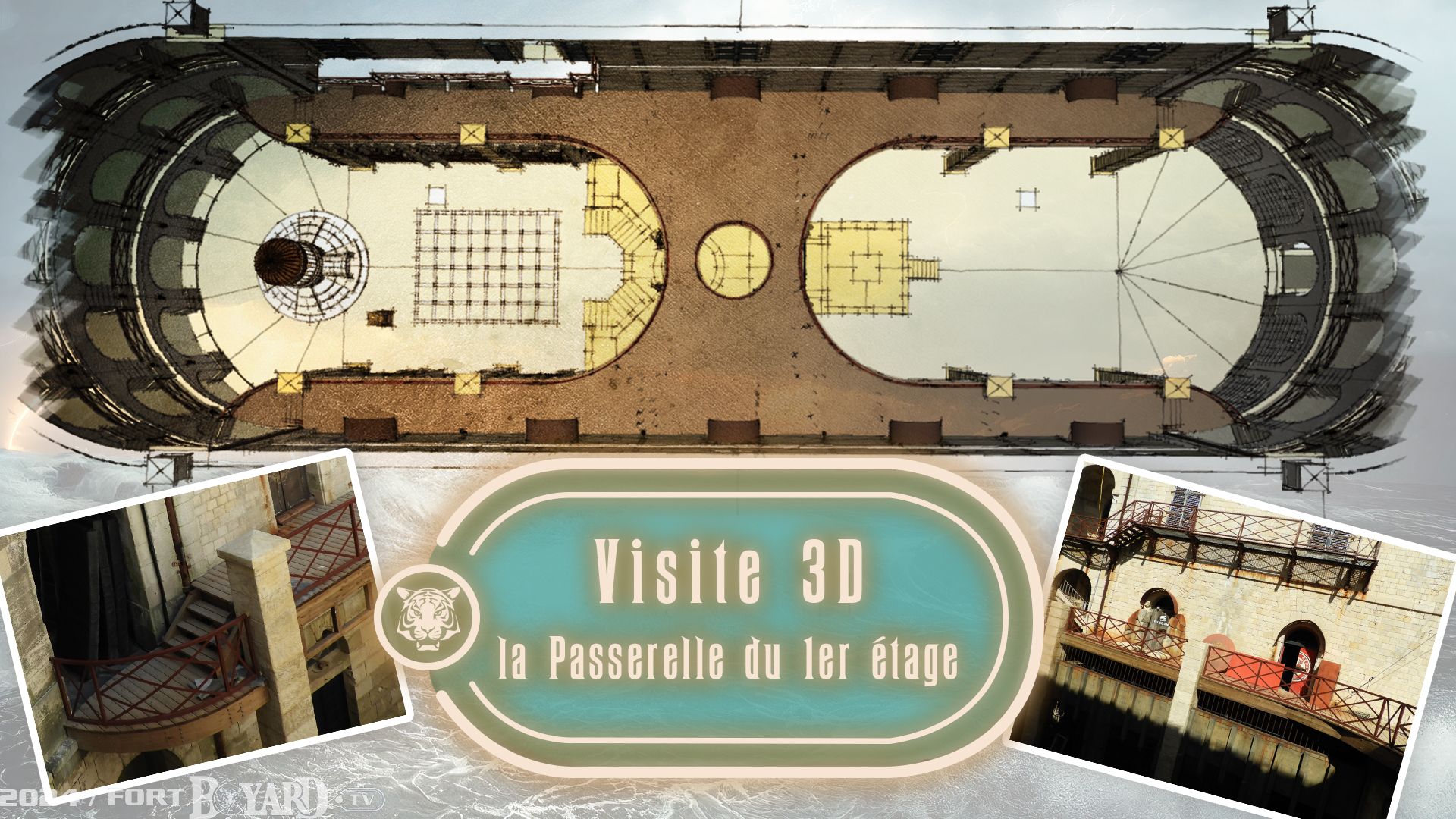 Visitez la passerelle du 1er étage du fort en 3D