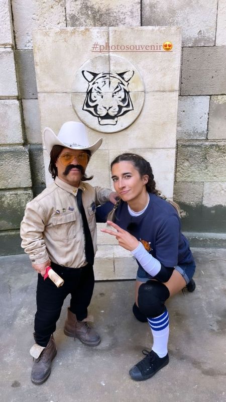 Perrine Laffont et Passe-Muraille (en tenue de Cow-Boy)