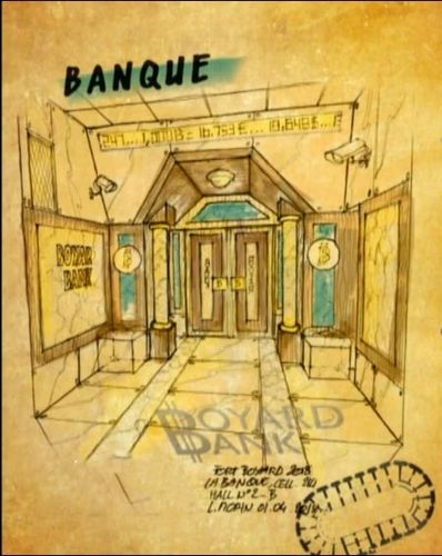 Projet d'implantation du décor de l'accueil de la Banque