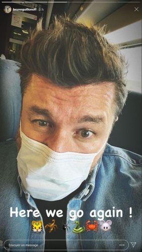 Bruno Guillon dans le train