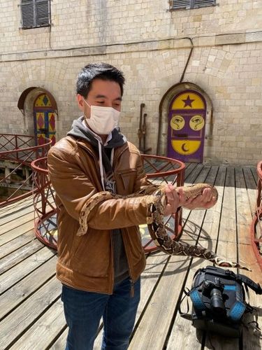 Nicolas Caligiuri sur le tournage de "Fort Boyard, toujours plus fort"