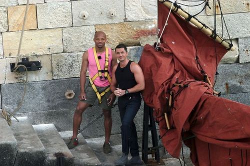 Olivier Minne et Jean-Alain Boumsong devant l'aventure de la Voile