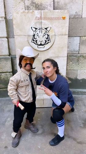 Perrine Laffont et Passe-Muraille (en tenue de Cow-Boy)