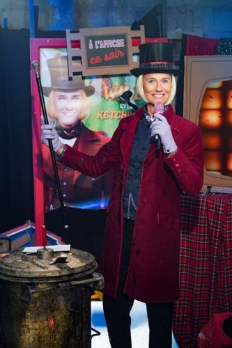 Cyril Gossbo en tenue de Willy Wonka