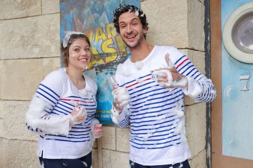 Héloise Martin et Matthias Dandois sortant de la Laverie