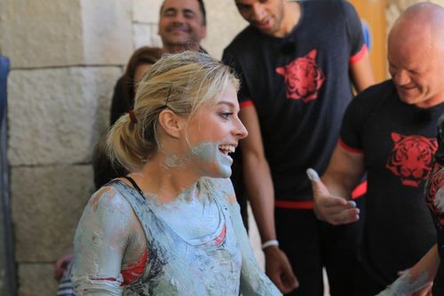 Victoria Monfort à la sortie de la Lutte dans la boue