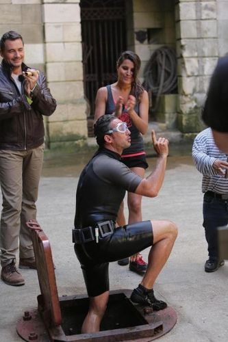 Pierre Frolla à la sortie de la Cage immergée