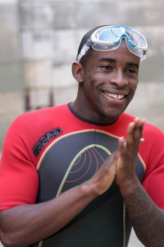 Rio Mavuba en tenue de plongeur