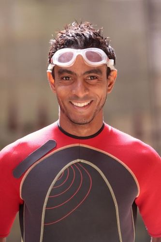 Fabrice Abriel en tenue de plongée