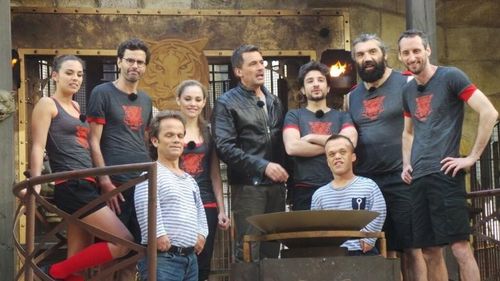 L\'équipe de Sébastien Chabal sur le proscénium
