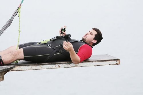 Artus, équipé pour la Tyrolienne inversée