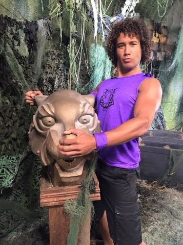 Laurent Maistret et une tête de tigre