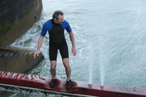 Vincent Desagnat sur la Poutre jets d'eau