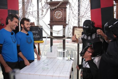 Laurent Ournac et Patrick Guérineau dans la Boyard Academy en compagnie de Passe-Muraille et des Frères Bogdanov