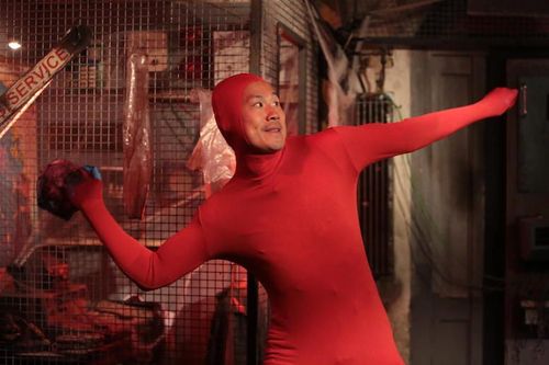 Frédéric Chau dans l'épreuve de l'Araignée