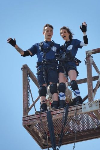 Hugo Clément et Alexandra Rosenfeld dans le double saut de l'ange