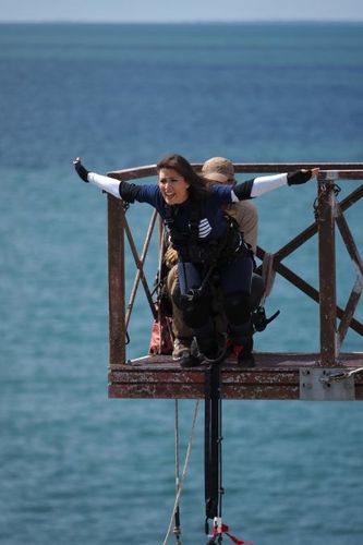 Elsa Esnoult en place pour le Saut de l'Ange