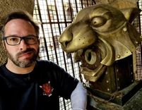 Julien Fébreau et une tête de tigre